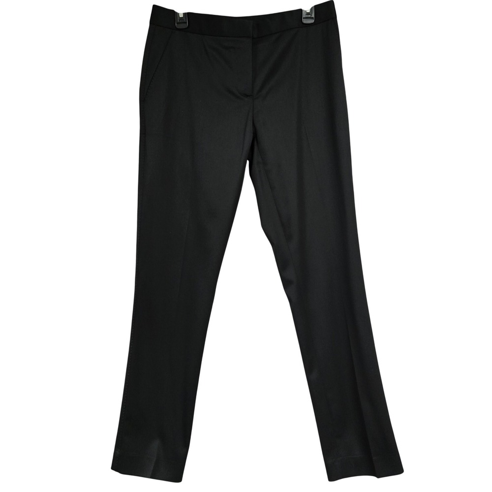 Burberry London England Wool Blend Straight Leg Dress Pants Black Women's Size 8